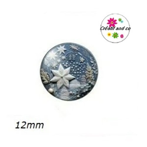 X2 cabochons thème de noël 12mm