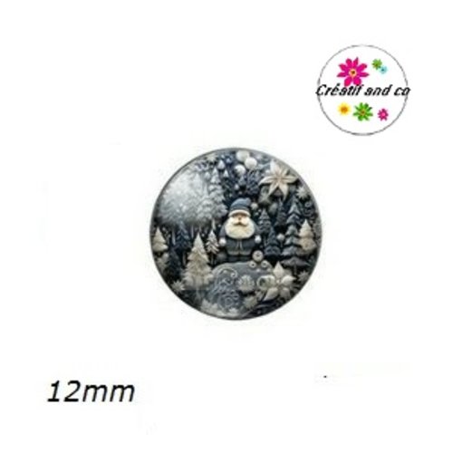 X2 cabochons thème de noël 12mm