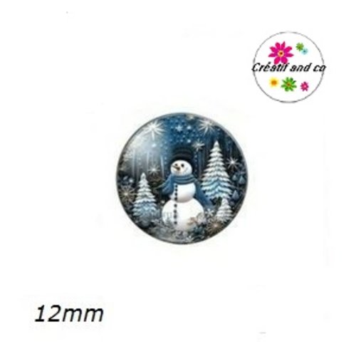 X2 cabochons thème de noël 12mm