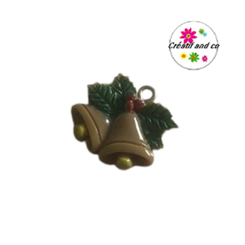 Breloque cloche de noël vernis résine