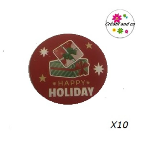 Lot de 10 étiquettes-stickers autocollantes cadeaux