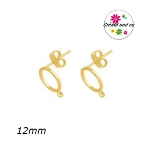 Puce oreille cercle creux doré acier inoxydable et anneau