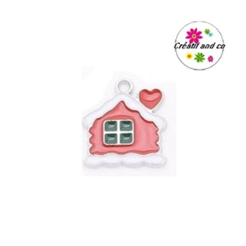 Breloque chalet  émail