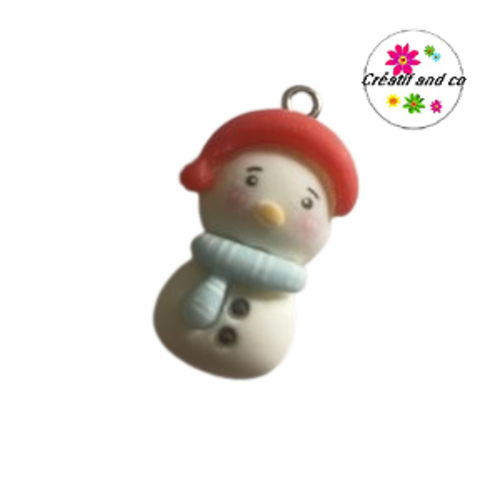 Breloque  bonhomme de neige résine