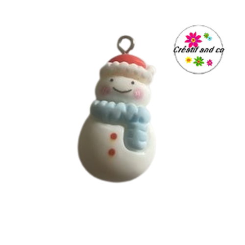 Breloque  bonhomme de neige résine