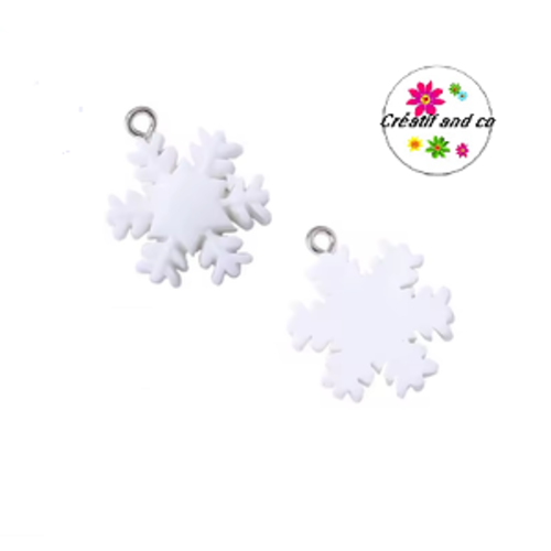 Breloque flocon de neige résine