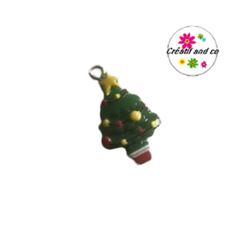 Breloque sapin de noël vernis résine