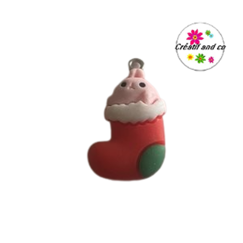 Breloque botte de noël résine