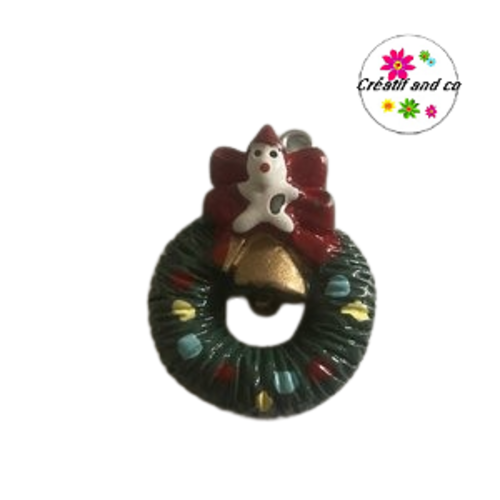 Breloque couronne de noël résine