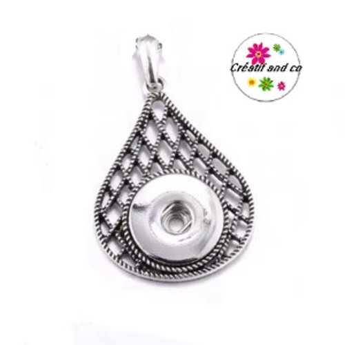 Pendentif goutte pour bouton pression
