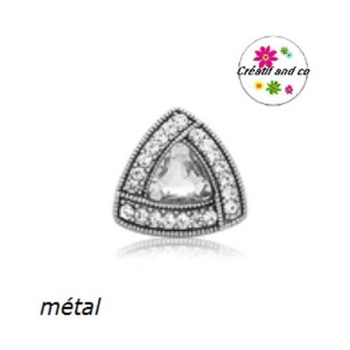 Bouton pression métal triangle strass
