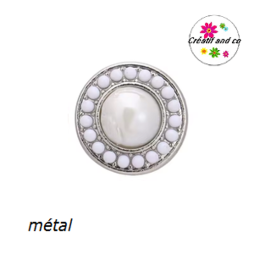 Bouton pression blanc métal