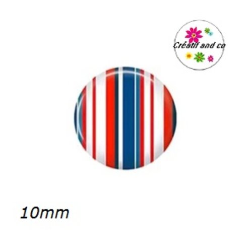 X2 cabochons rayés 10mm