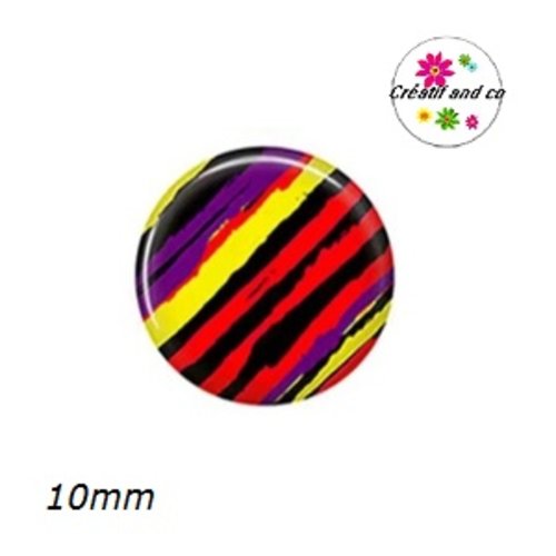 X2 cabochons rayés 10mm