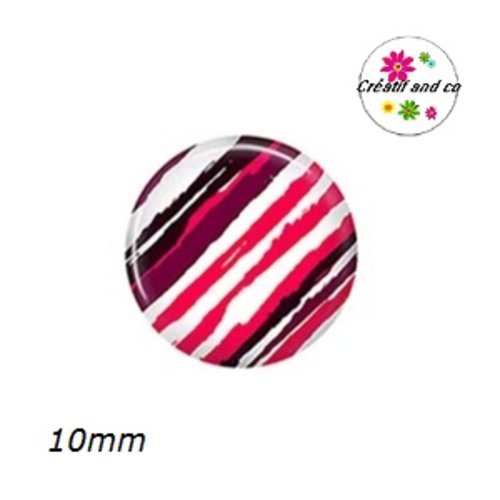 X2 cabochons rayés 10mm