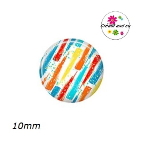 X2 cabochons rayés 10mm