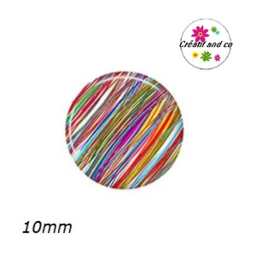 X2 cabochons rayés 10mm