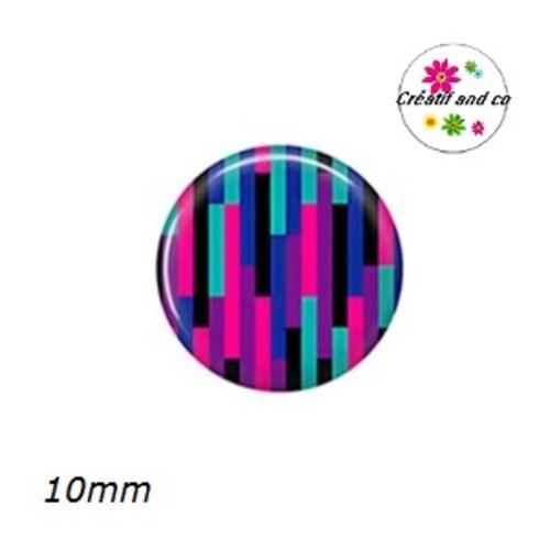 X2 cabochons rayés 10mm