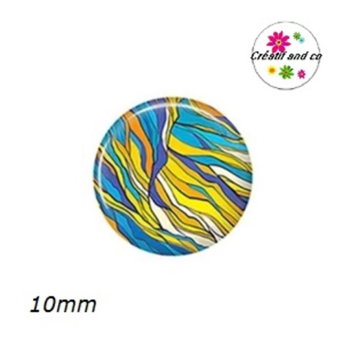 X2 cabochons à motif 10mm
