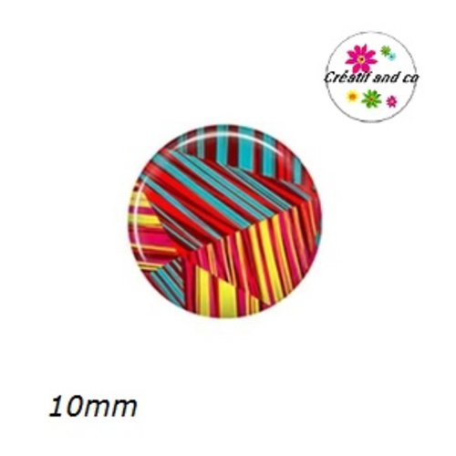 X2 cabochons à motif 10mm