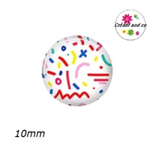 X2 cabochons à motif 10mm