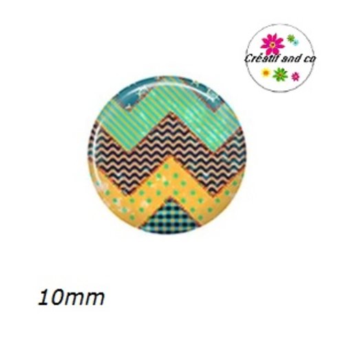 X2 cabochons à motif 10mm