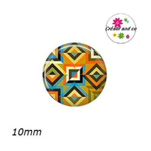X2 cabochons à motif 10mm
