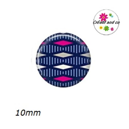 X2 cabochons à motif 10mm