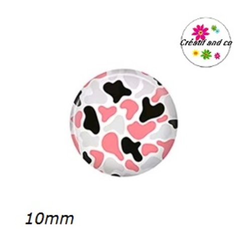 X2 cabochons à motif 10mm