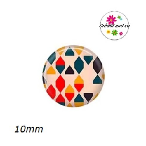 X2 cabochons à motif 10mm