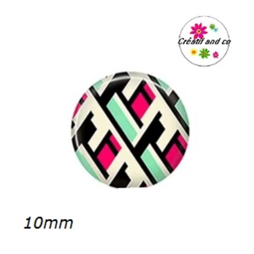 X2 cabochons à motif 10mm