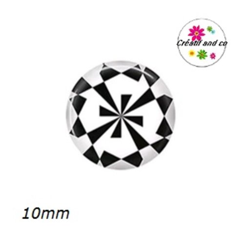 X2 cabochons à motif 10mm