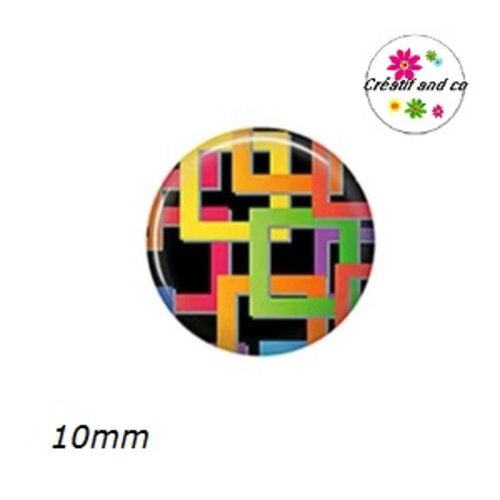 X2 cabochons à motif 10mm
