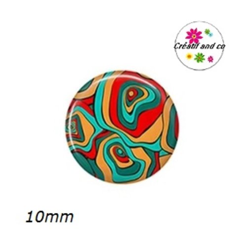 X2 cabochons à motif 10mm