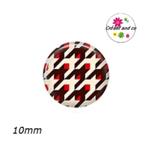 X2 cabochons à motif 10mm
