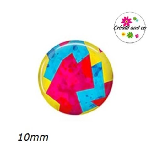 X2 cabochons à motif 10mm