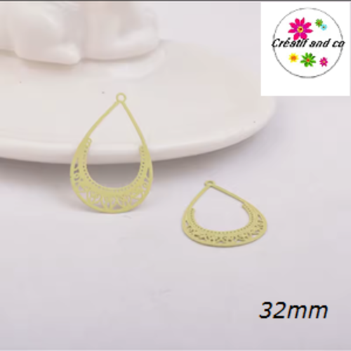 Breloque estampe pendante vert pomme 32mm