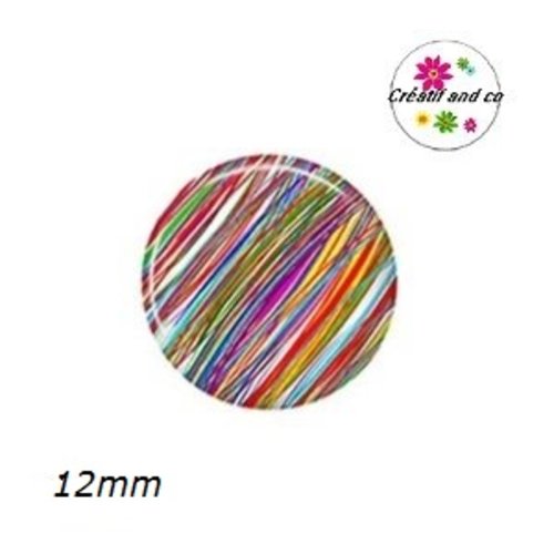 X2 cabochons rayés 12mm
