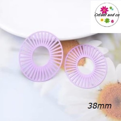 Breloque estampe ovale parme  38mm