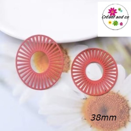 Breloque estampe ovale rouge 38mm