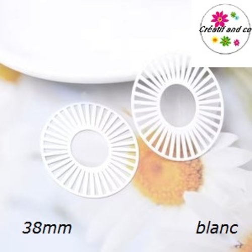 Breloque estampe ovale blanche 38mm