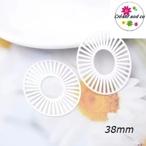 Breloque estampe ovale blanche 38mm