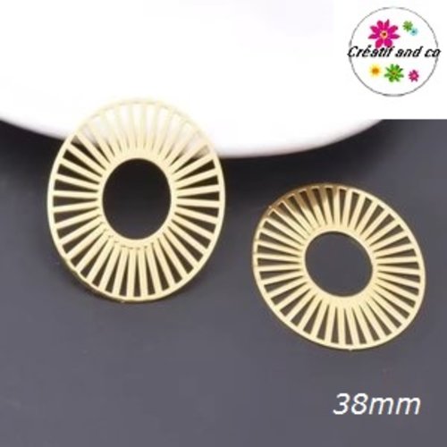 Breloque estampe ovale dorée 38mm