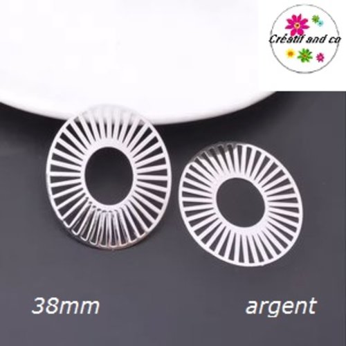 Breloque estampe ovale argent 38mm