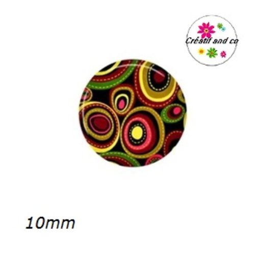 X2 cabochons à motif 10mm