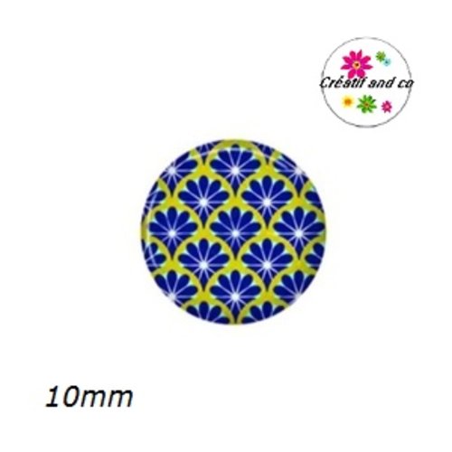 X2 cabochons à motif 10mm