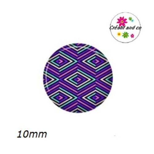 X2 cabochons à motif 10mm
