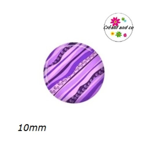 X2 cabochons à motif 10mm