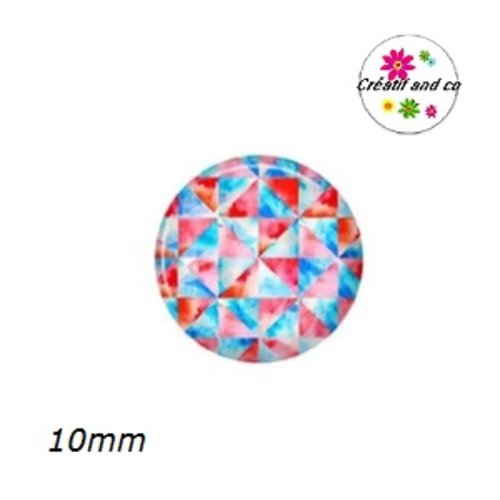 X2 cabochons à motif 10mm