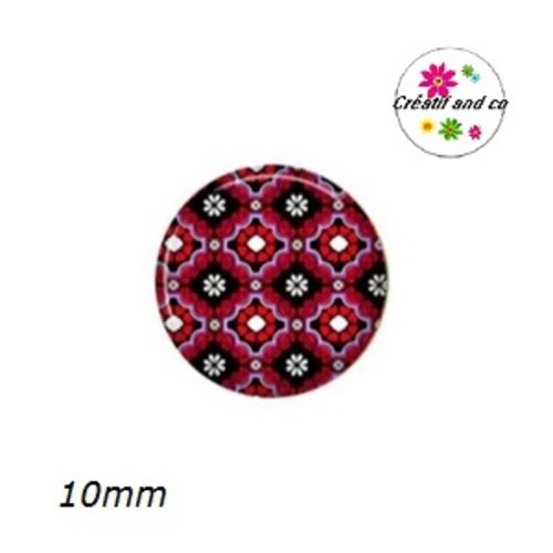 X2 cabochons à motif 10mm